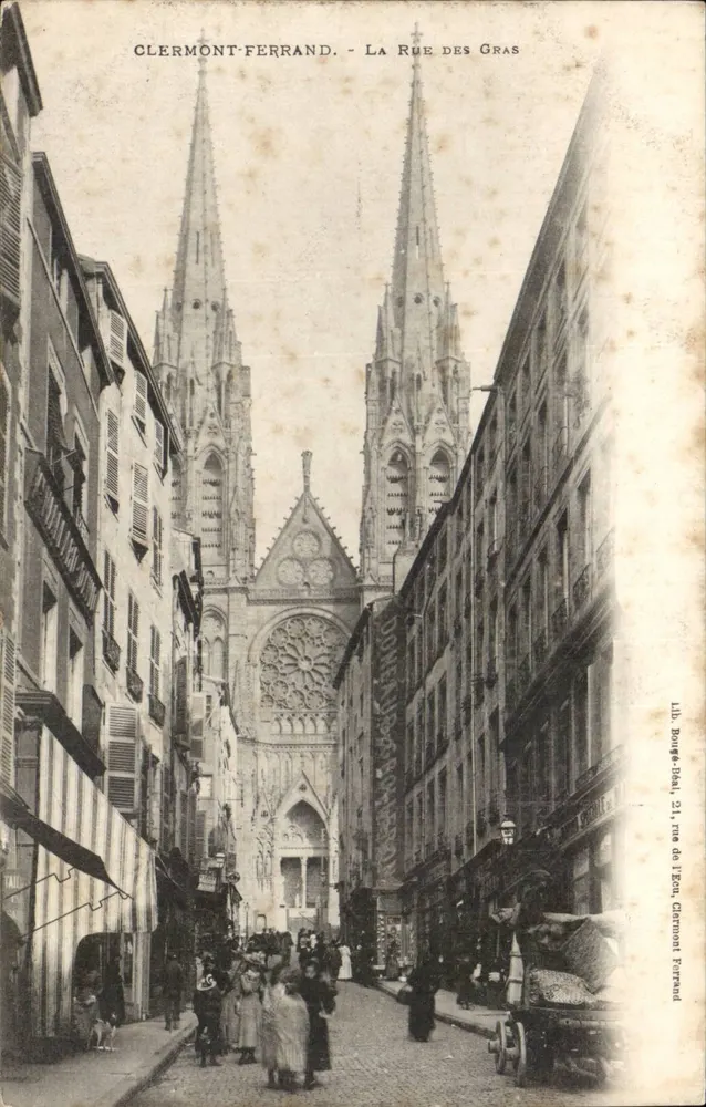 Clermont-Ferrand — A Rue des Gras — Lib. Bougée-Bon, 214 rue de l'Église, Clermont-Ferrand - Frente