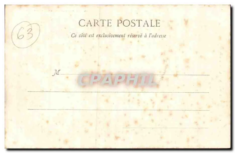 Clermont-Ferrand — A Rue des Gras — Lib. Bougée-Bon, 214 rue de l'Église, Clermont-Ferrand - Verso
