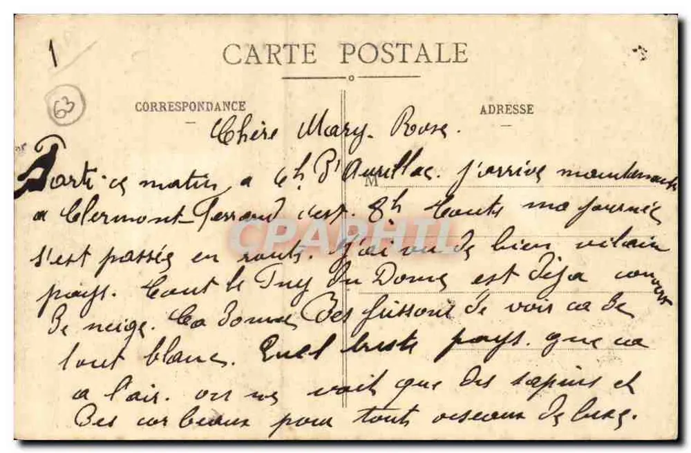 Clermont-Ferrand — Vista geral — Editor desconhecido, n° 13 - Verso