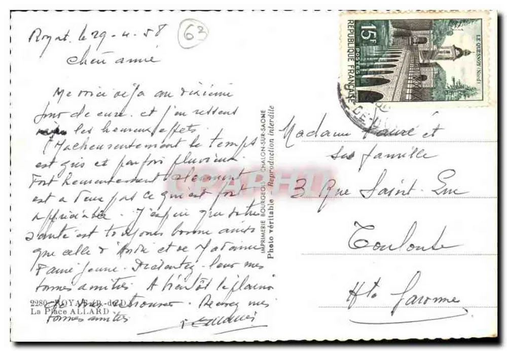 Hotel Central — Sainte-Adresse — Editor: Première Bourgogne S.A.O. - Verso