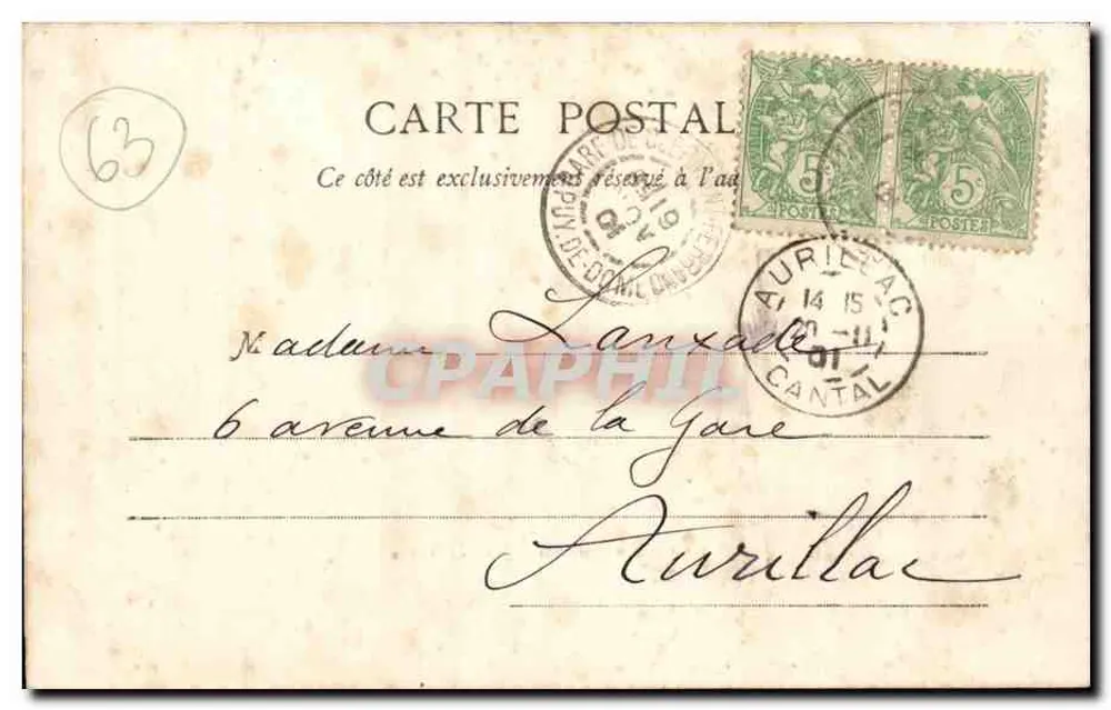 Clermont-Ferrand — Vista geral — Lib. Bouguerat - Verso