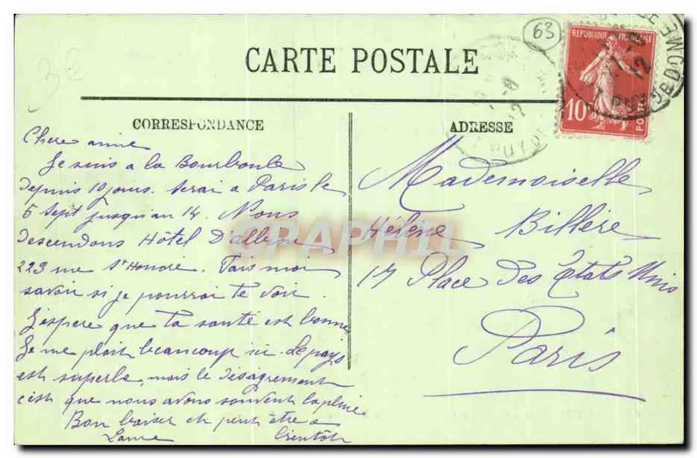 La Bourboule — Die Tal der Bourboule und Roche Vendeix — LL. — Verlag LL. - Rückseite