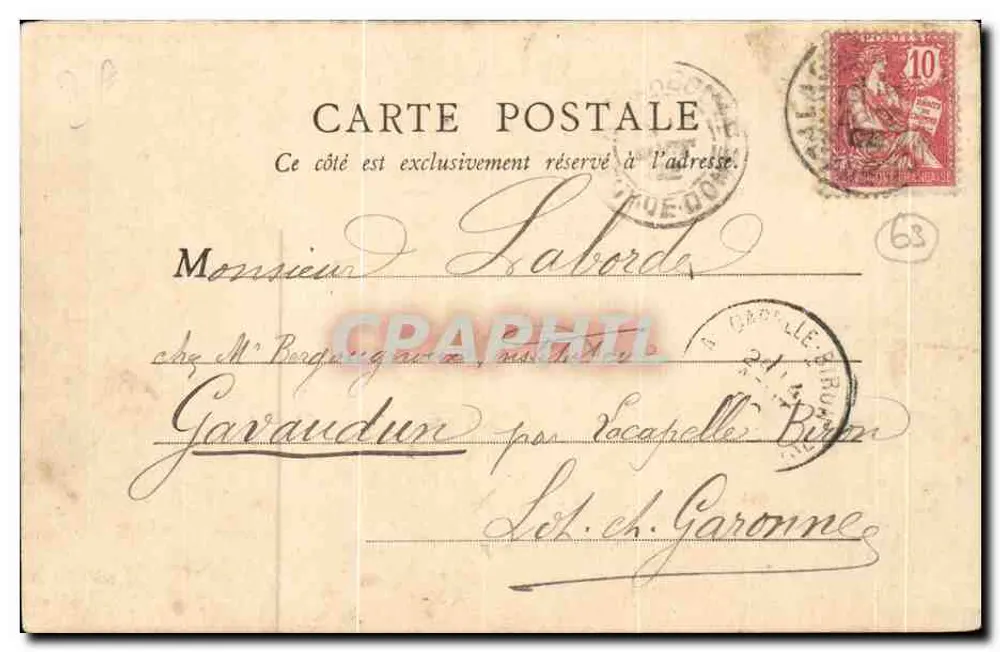 La Bourboule — Estabelecimento Choussy — B.E., Paris - Verso