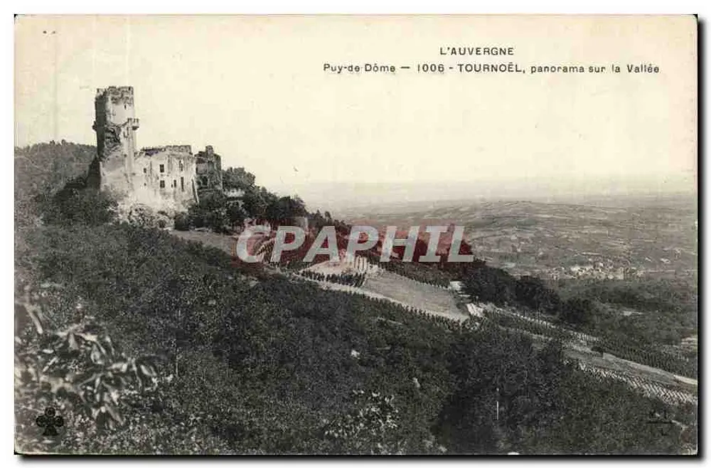 Tournoël — Panorama über das Tal — Puy-de-Dôme, 1006 — Auvergne - Vorderseite