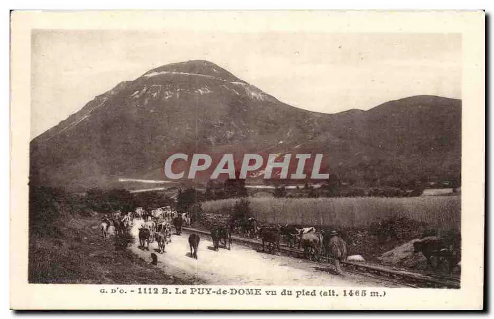 O PUY-DE-DÔME visto do pé (alt. 1465 m.) — G. D'O. — n° 1112 B - Frente