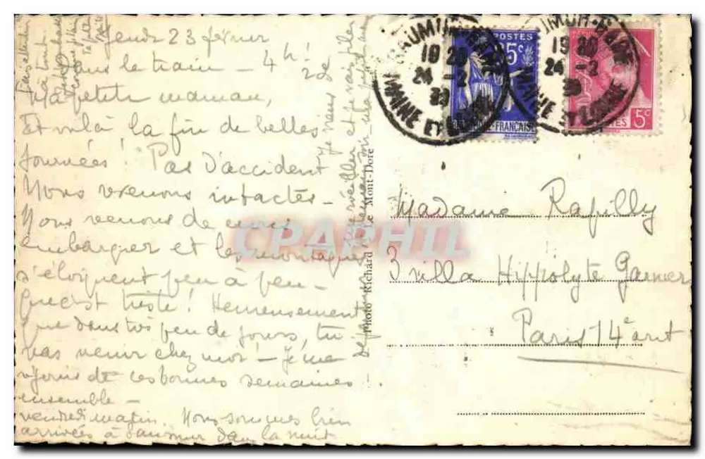 Esportes de inverno no Mont-Dore — O Sancy (1886 metros) — Richard - Verso