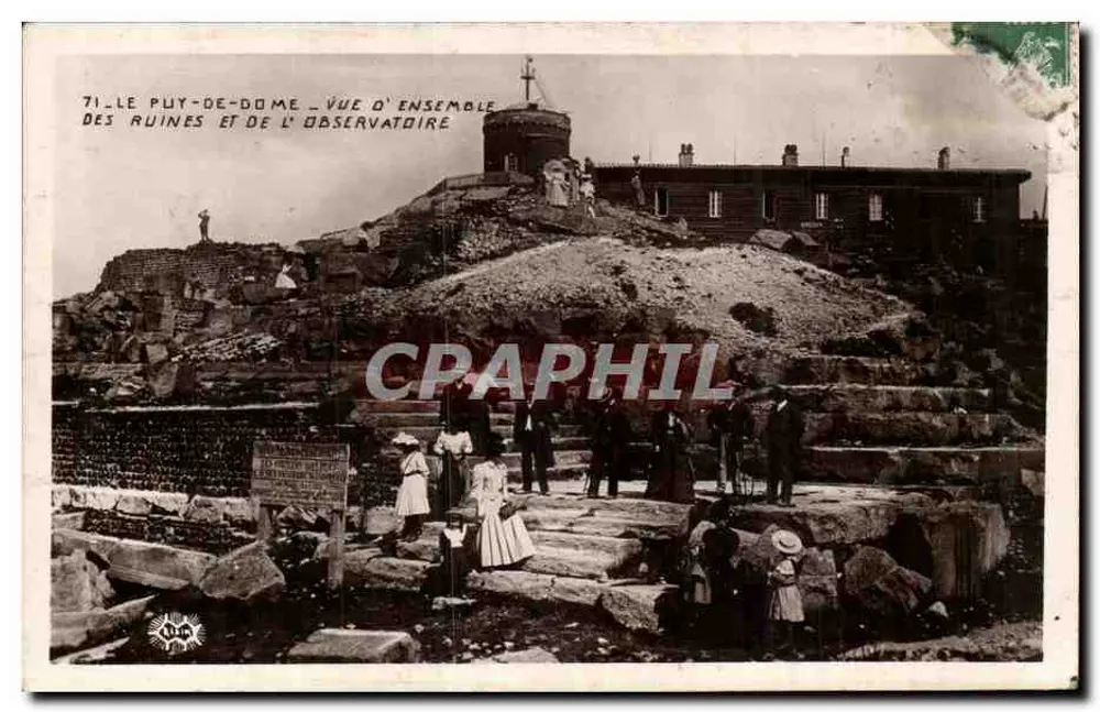 Le Puy-de-Dôme — Übersicht der Ruinen und des Observatoriums — Éditions Radios, Limoges - Vorderseite