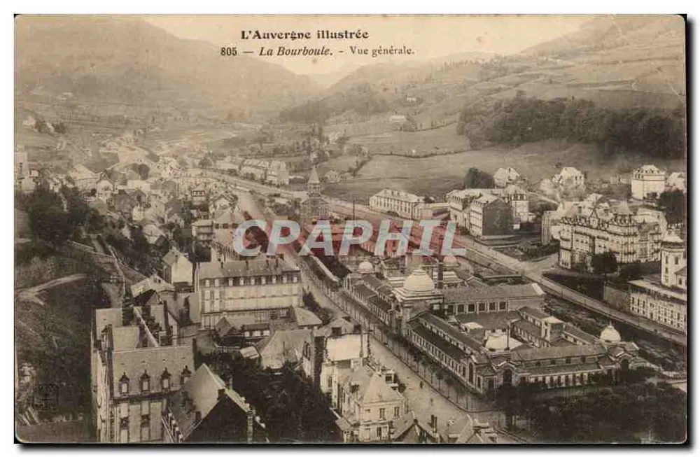 La Bourboule — Visão geral — A Auvergne ilustrada, n° 805 - Frente