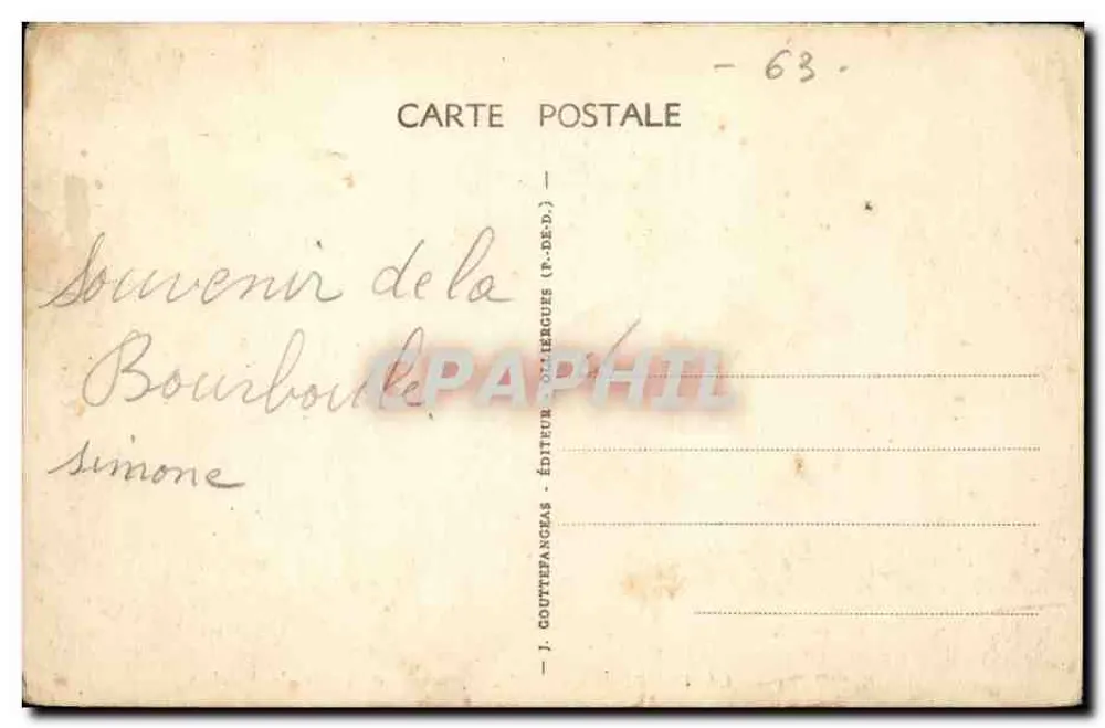 La Bourboule — Algemene uitzicht en dal van Vendeix — G.D'O. 94 - Achterkant