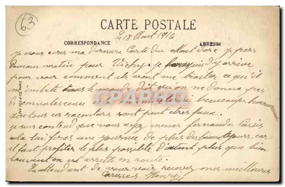 Mont-Dore — Das Thermalbad aus Sicht des Hotels Sarciron — LL. — n°21 - Rückseite