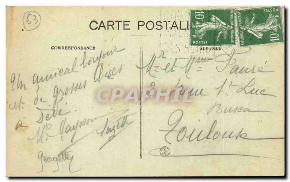 Die malerische Auvergne — 13 Schafe auf der Weide — VD GIMPE - Rückseite