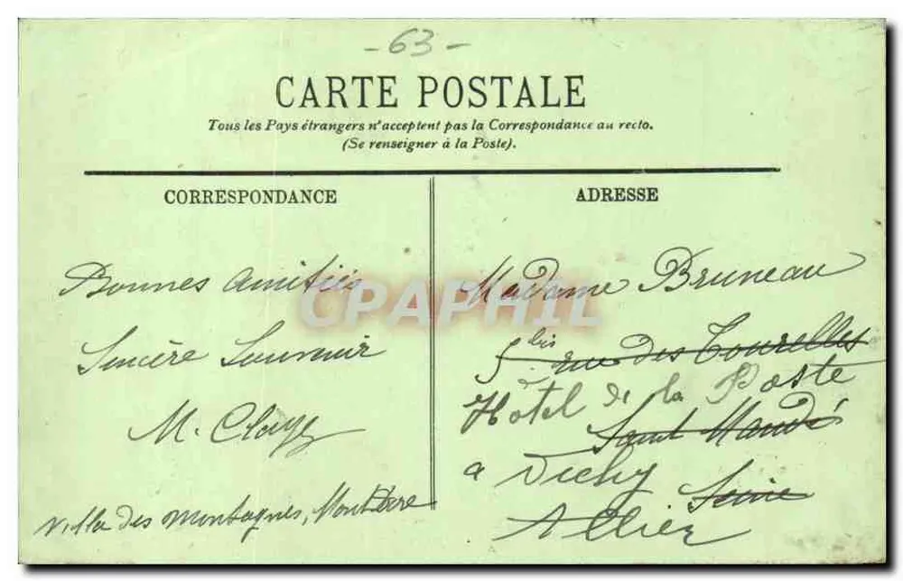 Umgebung von Mont-Dore — Le Puy Gros — LL. — Jullioly - Rückseite