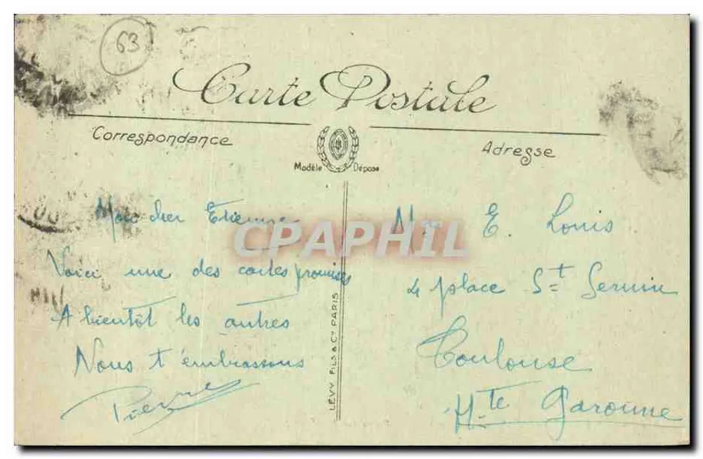 La Bourboule — Top van de Roche des Fées — LL. — Uitgever LL. - Achterkant