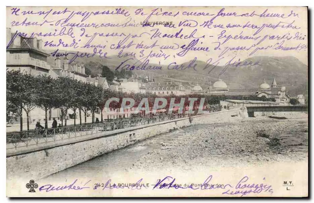 La Bourboule — Vista tirada do Ponte Chardon — M.T. L. - Frente