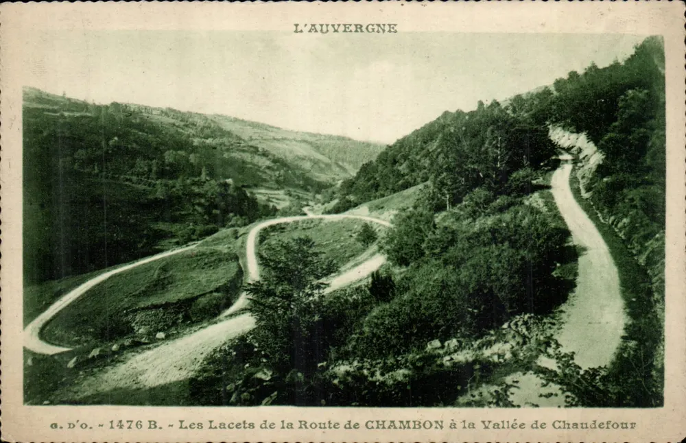 Die Schlangenwindungen der Chambonstraße zur Chandeferour-Tal — Auvergne — J. Goutteingena, Verlag, Citérques (P.-de-D.) - Vorderseite