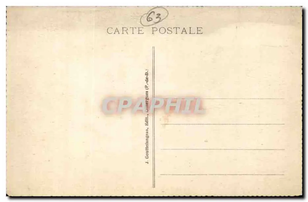 Die Schlangenwindungen der Chambonstraße zur Chandeferour-Tal — Auvergne — J. Goutteingena, Verlag, Citérques (P.-de-D.) - Rückseite