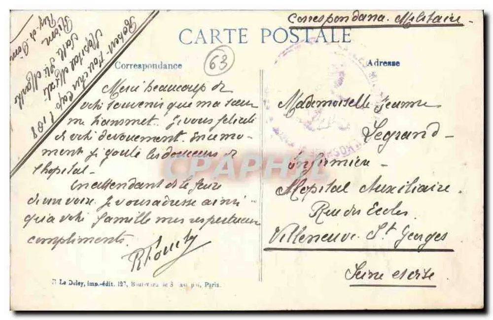 Riom — Ansicht von der Caserne d'Anterroche — Laauvergne Pittoresque, n°2677 - Rückseite