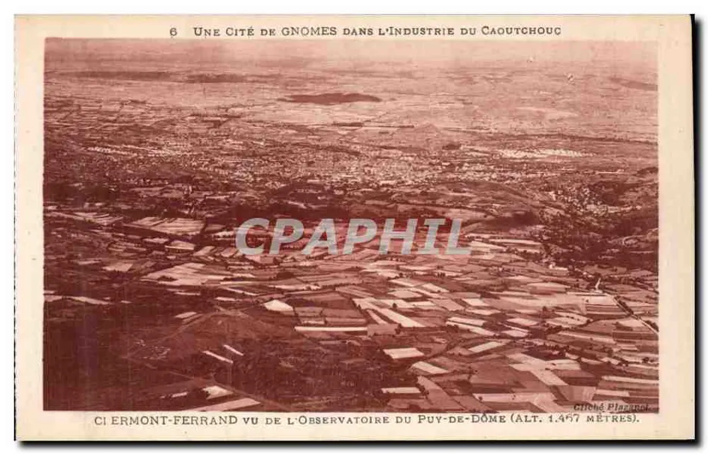 Clermont-Ferrand aus Sicht des Observatoriums des Puy-de-Dôme — Cliché Plazanet — Nr. 6 - Vorderseite
