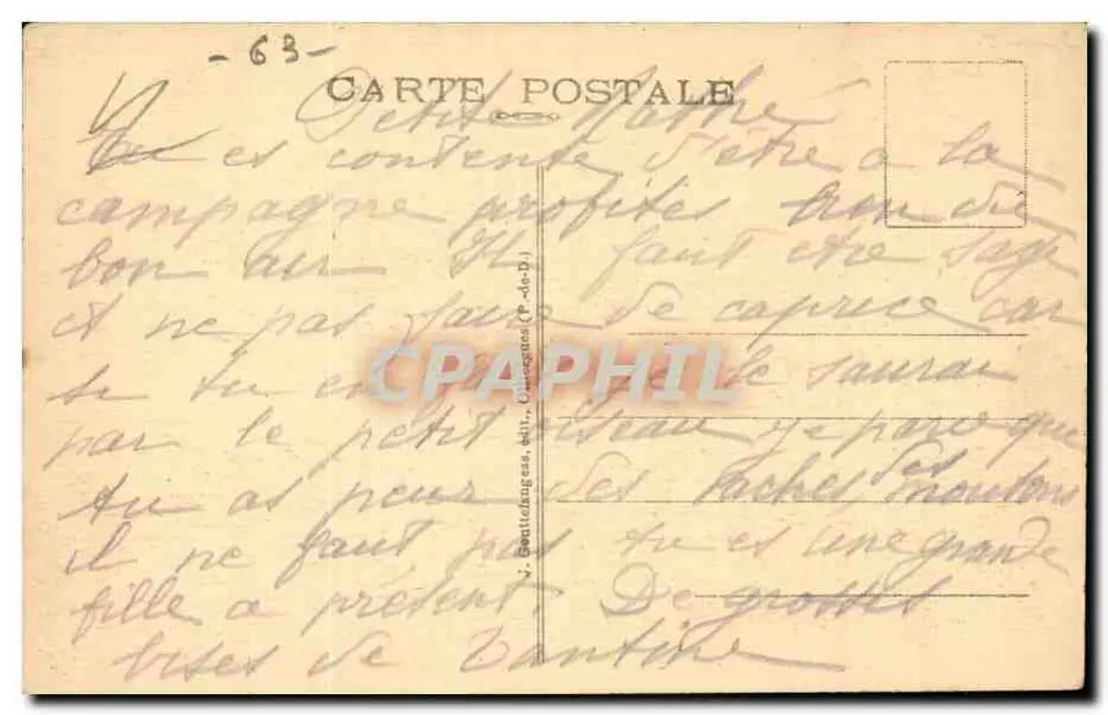 Clermont-Ferrand — Praça de Jaude — G. D'O. - 1092 - Verso