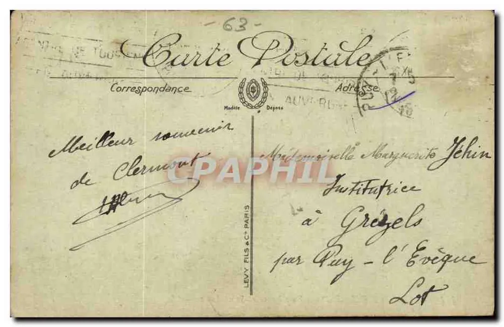 Clermont-Ferrand — Ruas Nova e Saint-Louis — LL - Verso