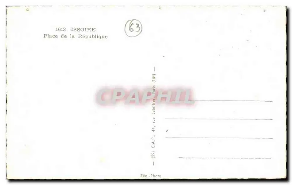 रिपब्लिक के स्क्वेर — इसोइर — C.A.P. पेरिस - पीछे