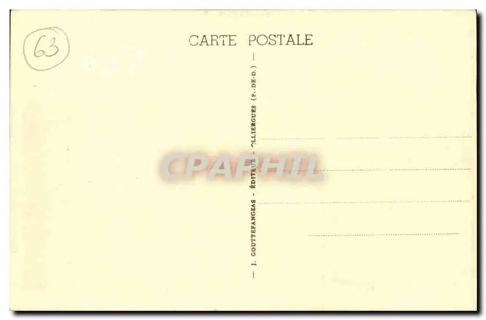 L'Auvergne — Puy-de-Dôme — Mautstelle — G. D'O. 1132 - Rückseite
