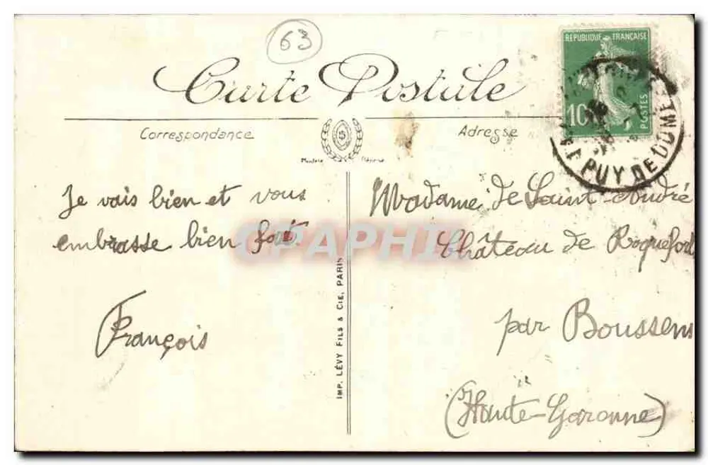 La Bourboule — La Dordogne e la Chiesa — LL - Verso