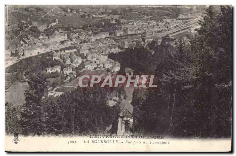 A Auvergne pitoresca — La Bourboule — Vista tirada do Funicular — n° 3003 - Frente