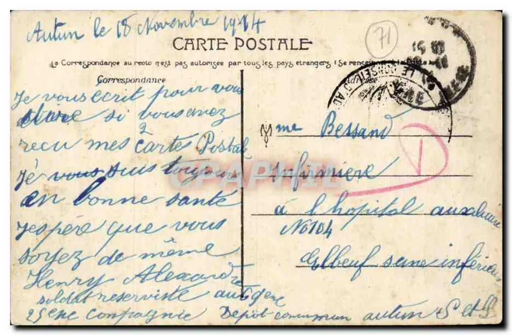 Dettey — Hängender Felsen genannt: Profil Napoleons — Le Morvan Illustré n°528 - Rückseite