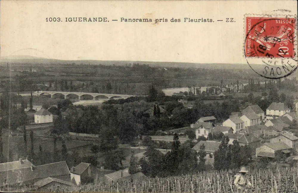 Iguerande — Panorama tirado dos Fleuriats — ZZ. — François, Marcien - Frente