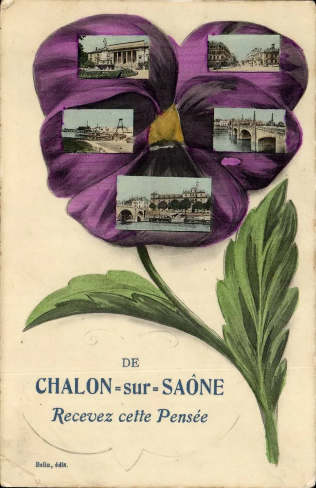 शालॉन-सर-सॉन — बैंगनी विचार — बेलिन, प्रकाशक - आगे
