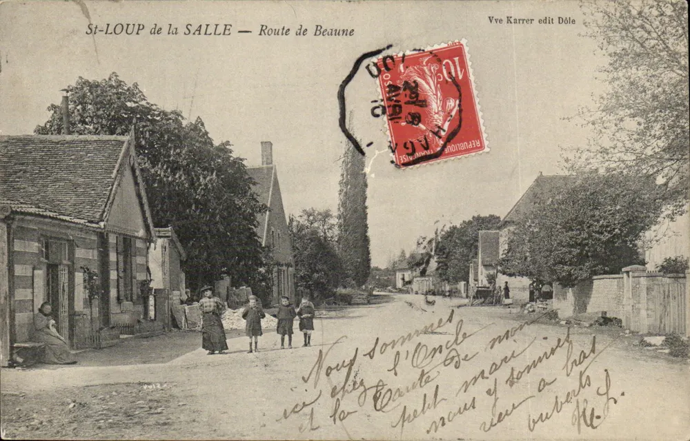 St-LOUP de la SALLE — Rua de Beaune — Vve Karrer edit Dôle - Frente