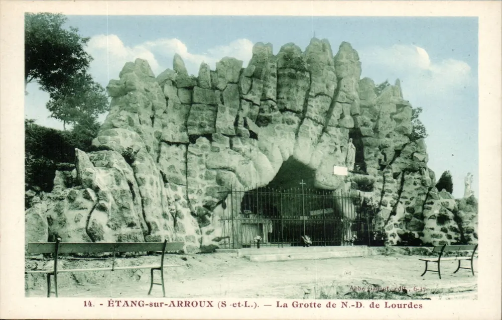 Étang-sur-Arroux (S.-et-L.) — Ansicht der Grotte der Jungfrau von Lourdes — Abbe Baumont, Verlag, 6-37 - Vorderseite