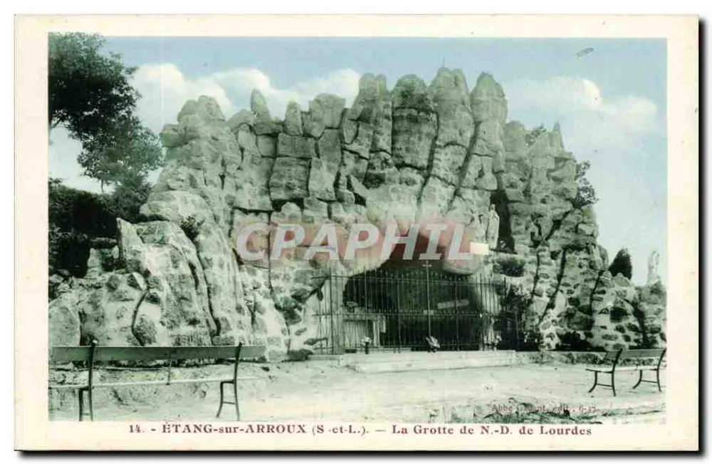 Étang-sur-Arroux (S.-et-L.) — Die Grotte der N.-D. de Lourdes — Abbe L. Montfaucon, n°14 - Vorderseite