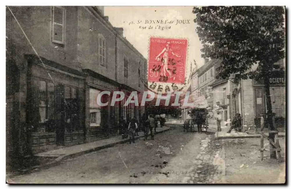 St BONNEIL-de- JOUX — Rue de l'Eglise — editor Paris, Léon Lécluse, n° 10 - Frente