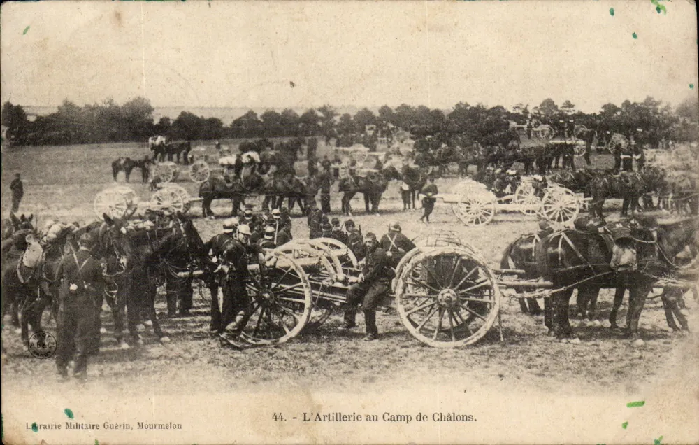 A Artilharia no Campo de Châlons — Livraria Militar Guérin, Mourmelon — n°44 - Frente