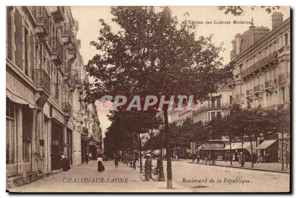 Chalon-sur-Saône — Boulevard da República — Edição das Galerias Modernas - Frente