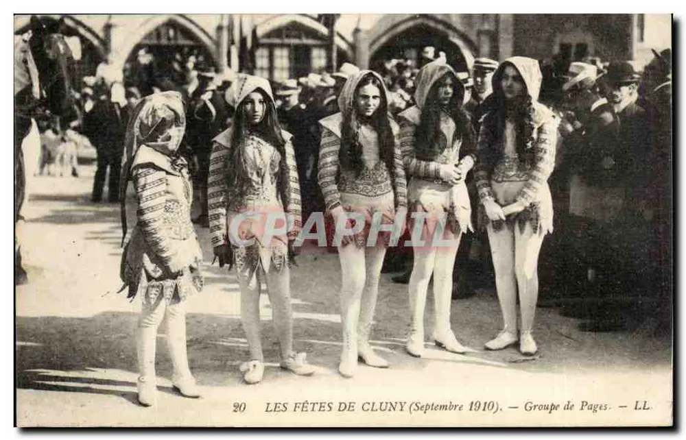 Cluny-Feste (September 1910) — Gruppe von Pages — LL. - Vorderseite