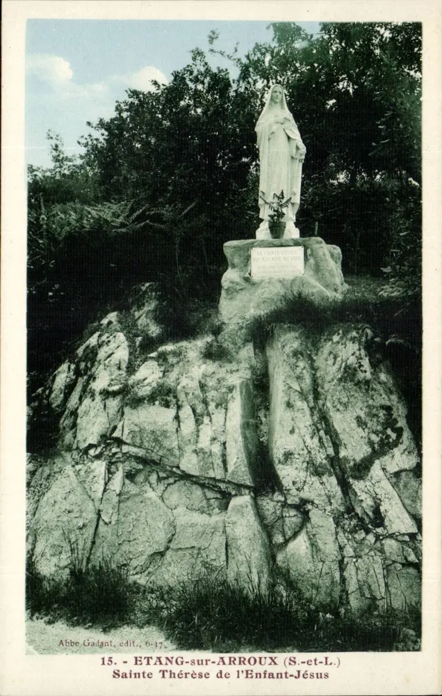 Saint Thérèse des Enfants-Jésus — Statue auf Felsen — Abbe Gadant, n°15 - Vorderseite