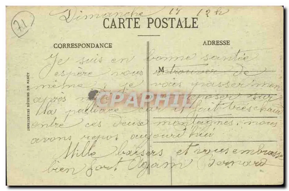Chagny - O Castelo — Edição das Galerias Noëralles, Chagny - Verso