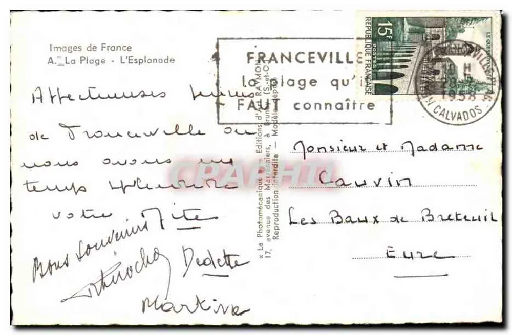 Franceville — praia e estacionamento — editor Rasmong - Verso