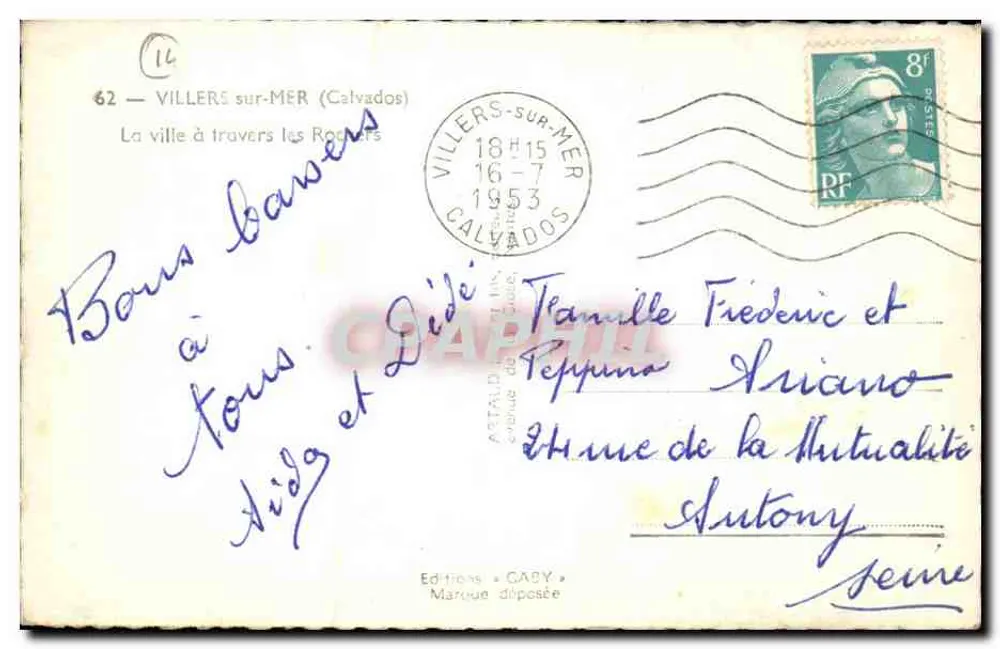 Villers-sur-Mer — Die Stadt durch die Felsen — Éditions Gaby - Rückseite