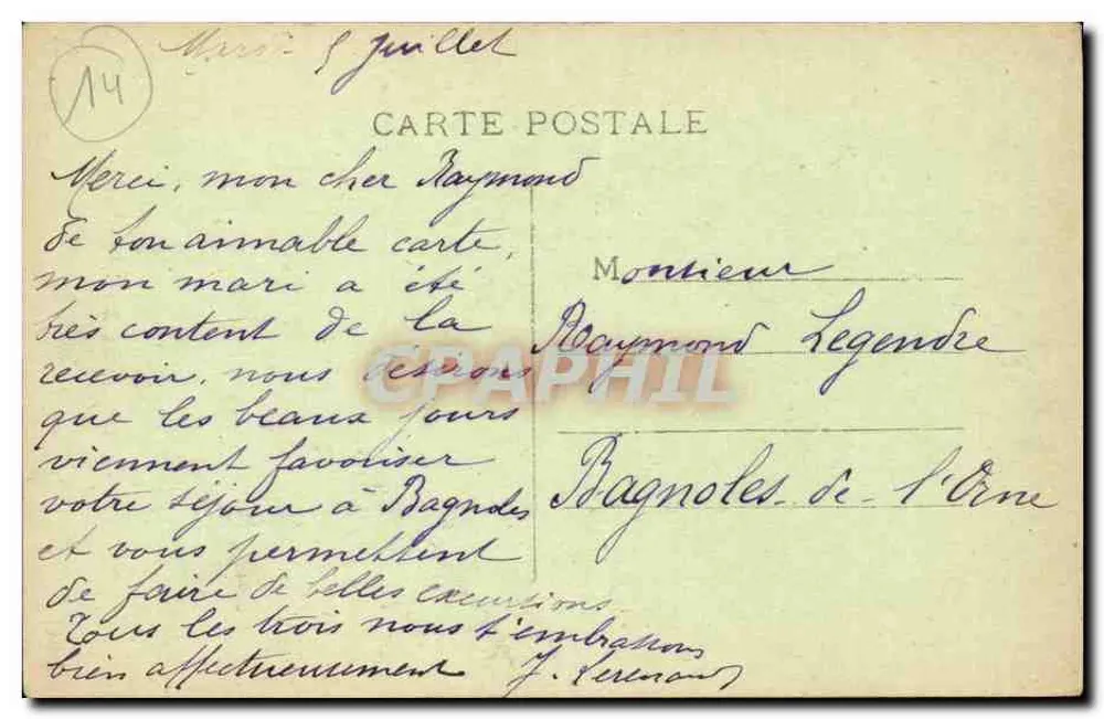 Isigny — Monument Emile-Demagny — Renouf, editor - Verso