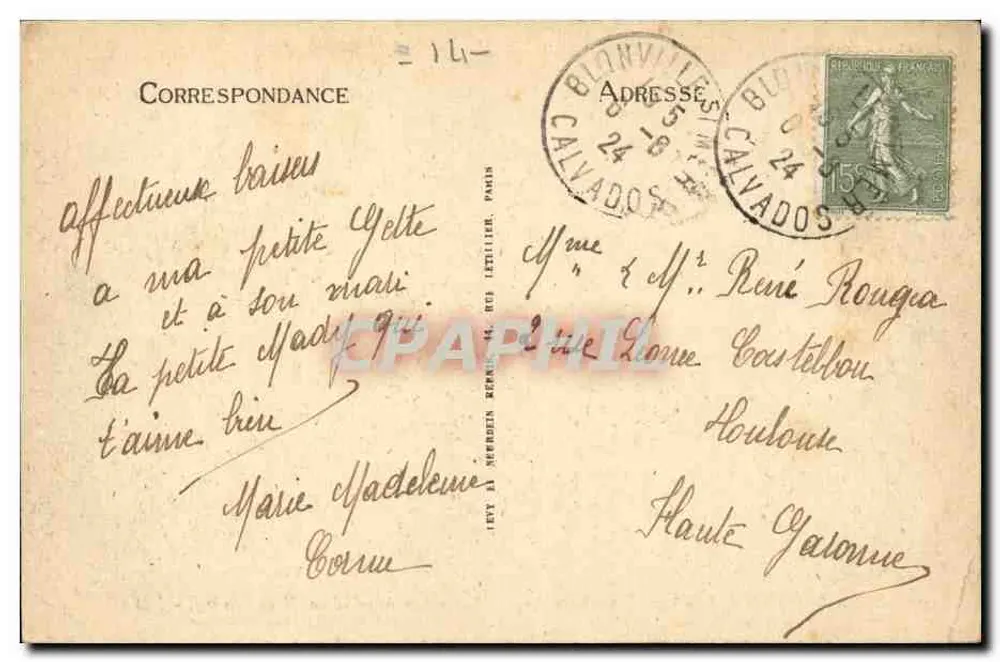 Blonville-sur-Mer (Calvados) — Allgemeiner Blick vom Mont Cantisy — Nr. 240 - Rückseite