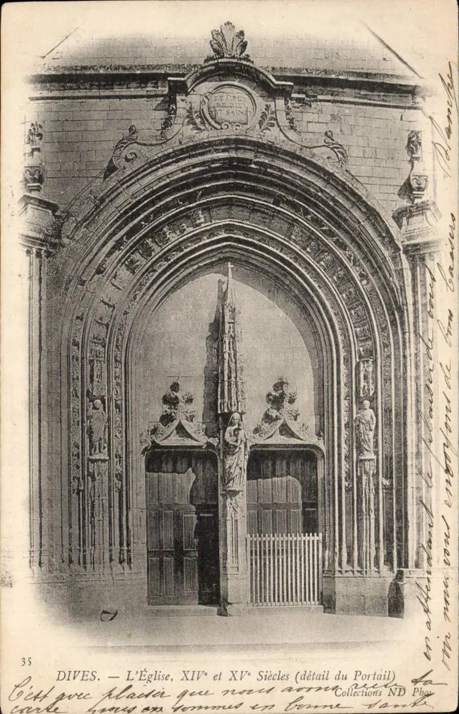 Dives — Die Kirche, 14. und 15. Jahrhundert (Detail des Portals) — Sammlung ND Phot - Vorderseite