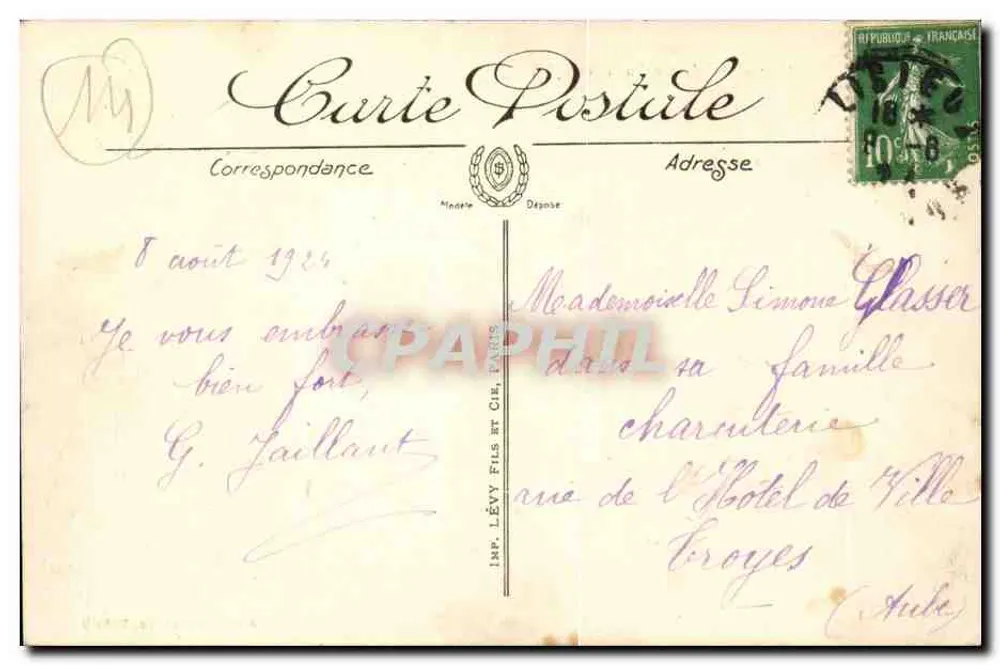 Lisieux — El Jardín Público y el Museo — Tabacos - Reverso