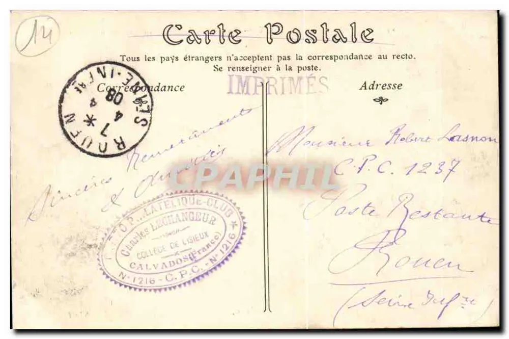 Lisieux — Ansicht der Touques vom Pont de la Barre — A. G. - Rückseite