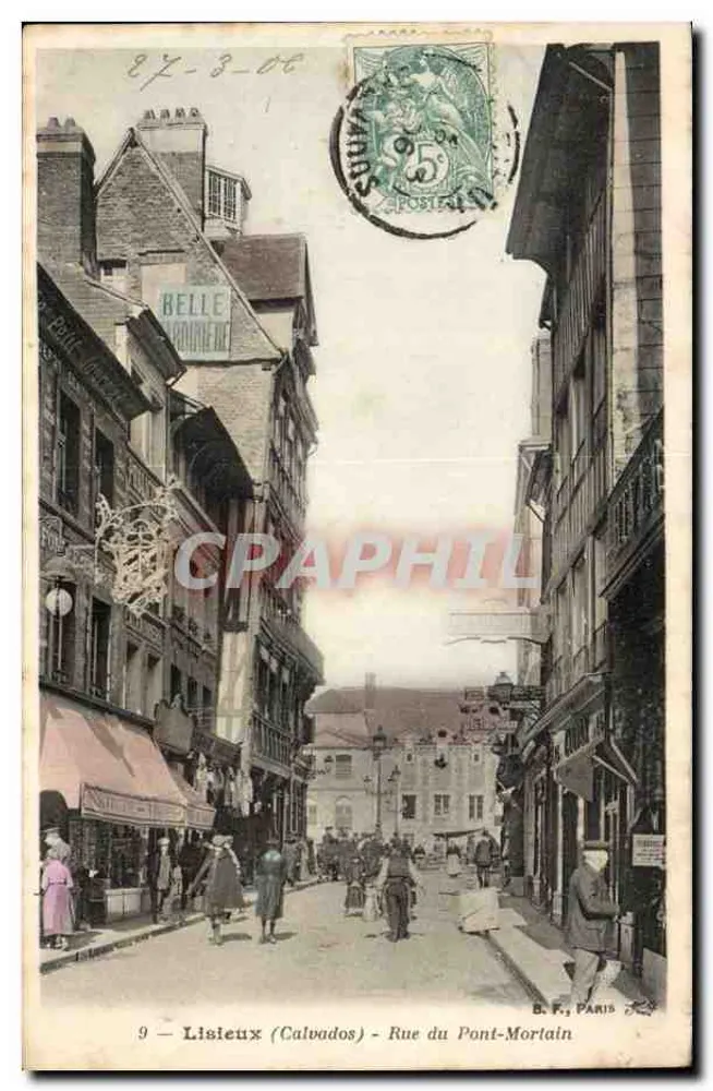 Lisieux (Calvados) - Rue du Pont-Mortain — B.F., Paris, n°9 - Frente