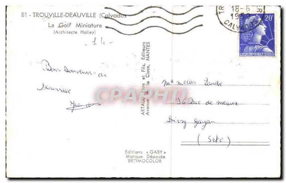 Le Golf Miniature — Trouville-Deauville (Calvados) — Éditions Gaby - Verso