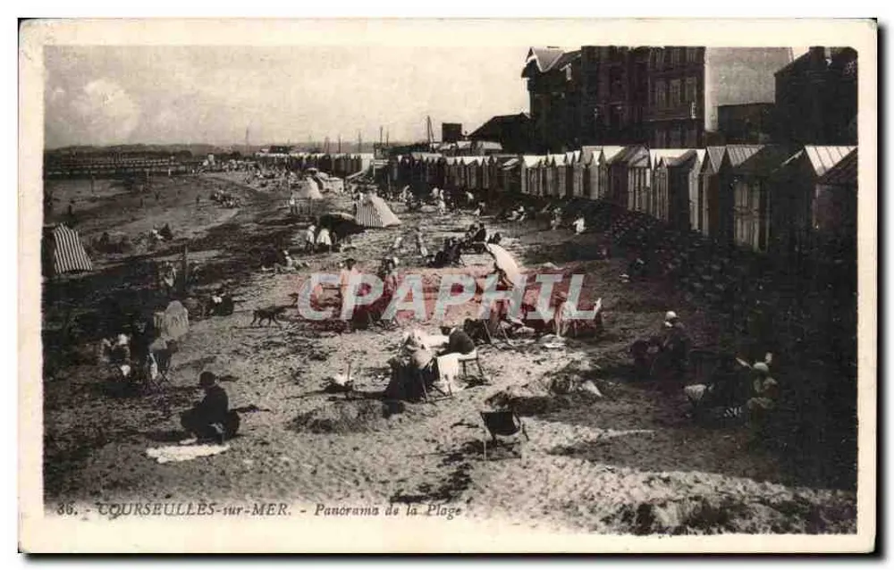 COURSEULLES-sur-MER — Panorama van de Strand — G. Artaud, uitgever - Voorkant